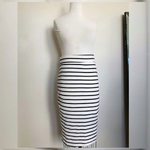 Black & Ivory Pencil Skirt